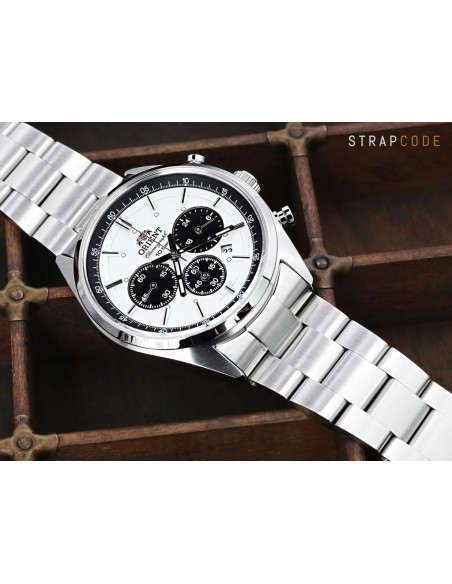 Reloj hombre solar Orient Japan Edition Neo 70's Solar Chronograph Panda WV0041TX Made In Japan Milky White JDM