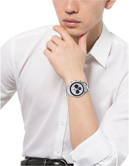 Reloj hombre solar Orient Japan Edition Neo 70's Solar Chronograph Panda WV0041TX Made In Japan Milky White JDM