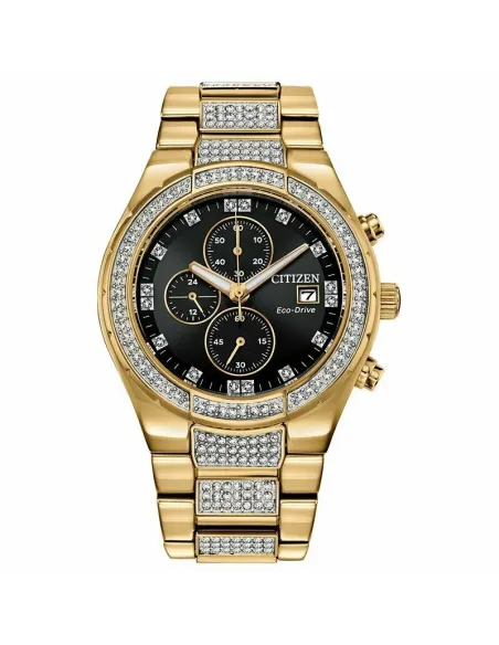 Reloj lujo hombre Citizen Eco-drive Swarovski Crystal CA0752-58E 42mm 50m WR correa de acero Cronógrafo