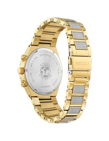 Reloj lujo hombre Citizen Eco-drive Swarovski Crystal CA0752-58E 42mm 50m WR correa de acero Cronógrafo