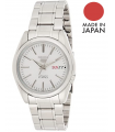 Reloj automático hombre Seiko 5 SNKL41J1 MADE IN JAPAN 37mm dial blanco correa de acero