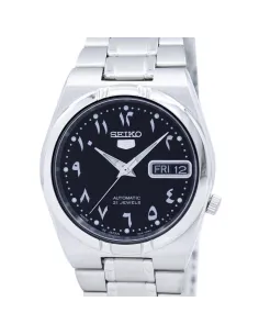 Reloj automático Mujer Seiko 5 Arabic Series SNK063J5 34mm Special Gulf Edition dial negro correa de acero 2