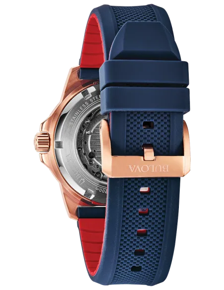 Reloj automático hombre Bulova Marine Star 98A227 44mm 200m WR correa de goma