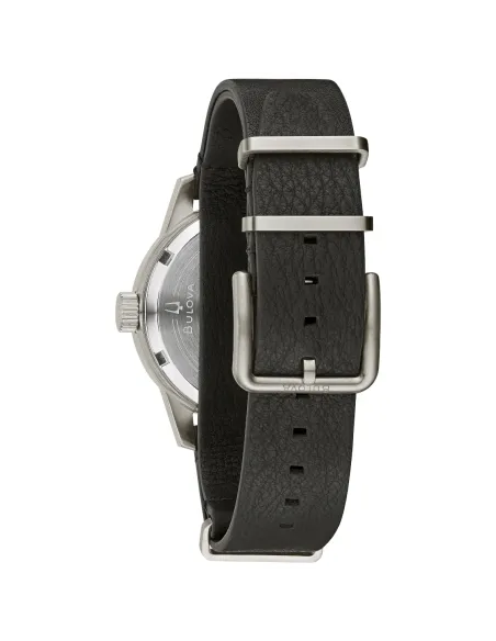 Reloj automático hombre Bulova Hack 96A246 38mm dial beige correa de cuero 30m WR Agujas y marcadores luminosos