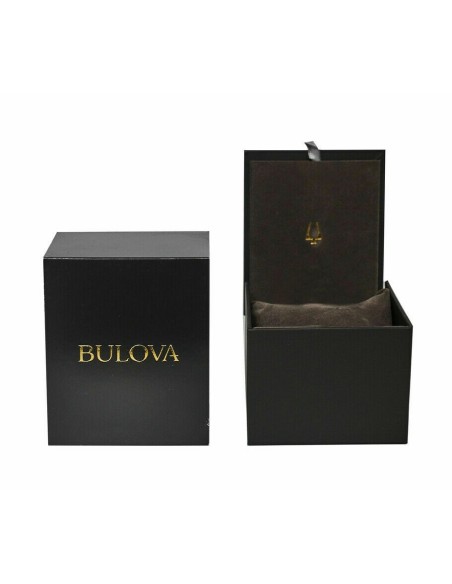 Reloj automático hombre Bulova Sutton 97A161 43mm dial plata correa de cuero 100m WR