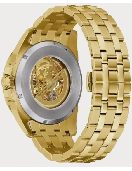Reloj automático hombre Bulova Sutton 97A162 42mm Cristal de Zafiro PVD Dorado correa de acero 100m WR