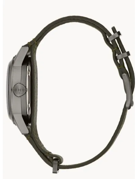 Reloj automático hombre Bulova Hack Military 98A255 38mm dial negro correa de tela 30m WR