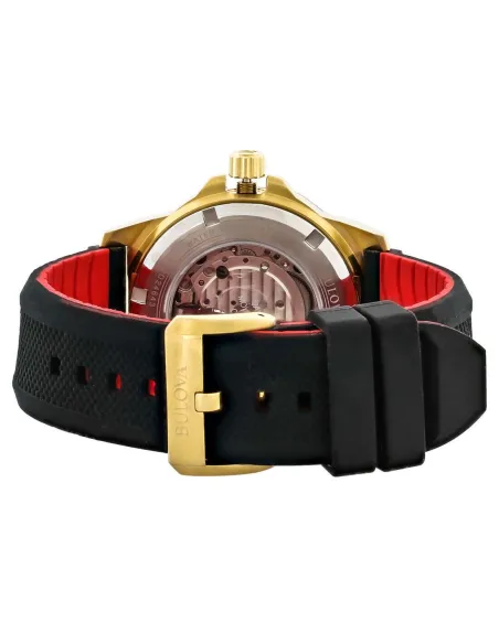 reloj automático hombre Bulova Marine Star 98A272 45mm dial negro 200m WR correa de goma