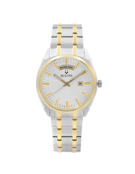 reloj hombre cuarzo Bulova 98C127 39mm dial blanco / plata 30m WR correa de acero
