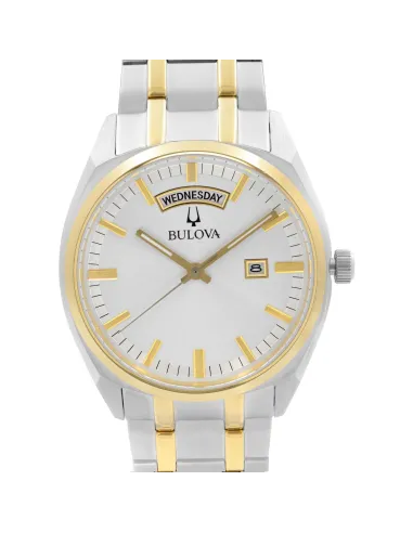 reloj hombre cuarzo Bulova 98C127 39mm dial blanco / plata 30m WR correa de acero