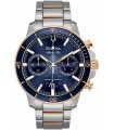 reloj deportivo hombre Bulova Marine Star 98B301 45mm dial azul 200m WR correa de acero