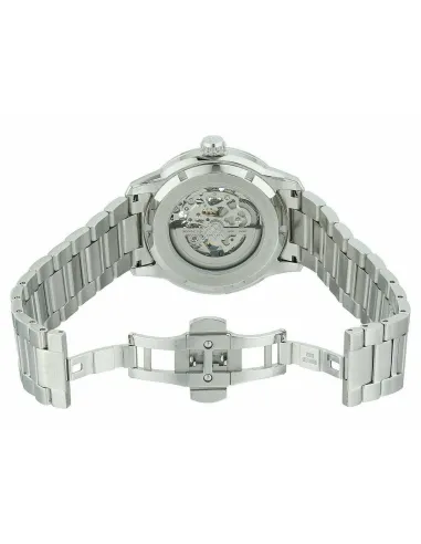 reloj automático hombre Bulova Sutton Skeleton 96A208 43mm negro correa de acero 30m WR