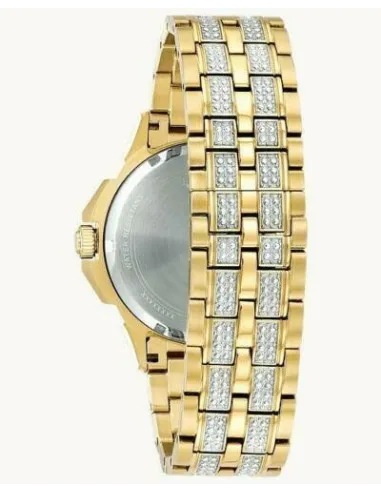 reloj hombre Bulova Crystal Octava Pave Dial 98C126 41.7mm Cuarzo correa de acero 30m WR
