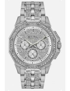reloj hombre Bulova Swarovski Crystal 96C134 42mm correa de acero 30m WR
