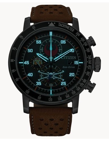 Reloj hombre aviador Citizen Star Wars Rebel Pilot CA0761-06W 44mm dial negro correa de cuero 100m