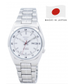 reloj hombre unisex SEIKO 5 SNK559J1 MADE IN JAPAN 36mm dial blanco correa de acero 30m WR