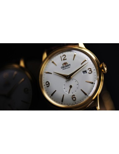 reloj hombre automático Orient Bambino RA-AP0004S white gold correa cuero