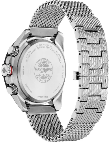 Reloj Hombre Citizen Promaster NaviHawk JY8030-83E Chrono AT Black Dial Mesh Band Men's Watch