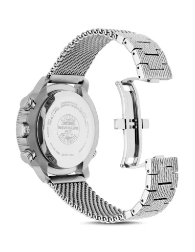 Reloj Hombre Citizen Promaster NaviHawk JY8030-83E Chrono AT Black Dial Mesh Band Men's Watch