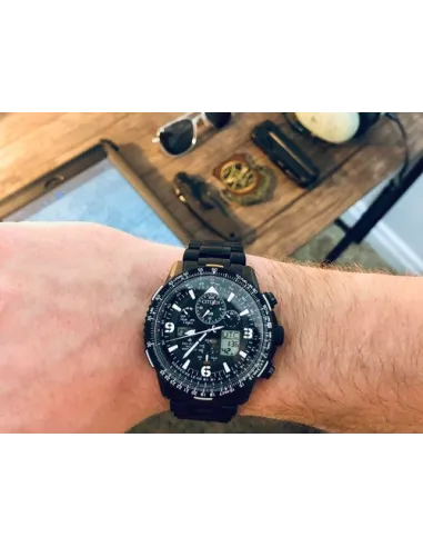 Reloj hombre Aviador Radiocontrol Citizen Promaster SkyHawk JY8075-51E 45mm Alarma Baño de Iones cristal de Zafiro 200m