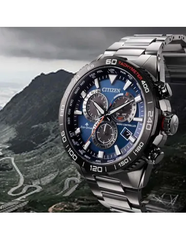 reloj Aviador Radiocontrol hombre Citizen Promaster Perpetual CB5034-58L Hora Atómica 45mm Cristal de Zafiro