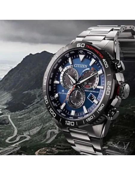 reloj Aviador Radiocontrol hombre Citizen Promaster Perpetual CB5034-58L Hora Atómica 45mm Cristal de Zafiro