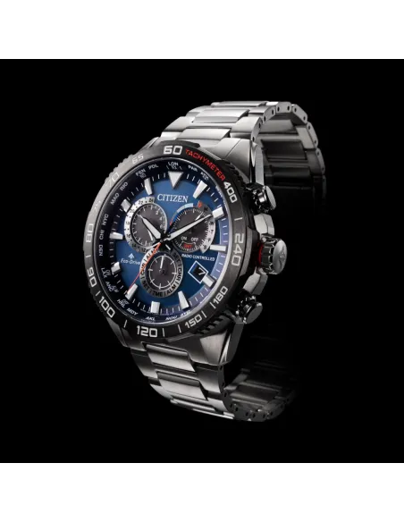 reloj Aviador Radiocontrol hombre Citizen Promaster Perpetual CB5034-58L Hora Atómica 45mm Cristal de Zafiro