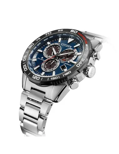 reloj Aviador Radiocontrol hombre Citizen Promaster Perpetual CB5034-58L Hora Atómica 45mm Cristal de Zafiro