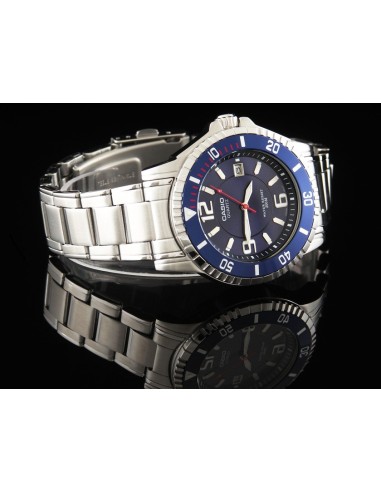 copy of reloj de buceo hombre Casio MTD-1053D-1A dial negro correa acero 200m water resist