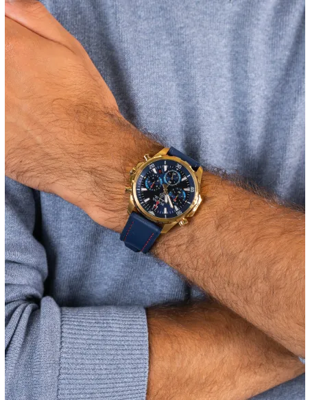 Reloj hombre Bulova Marine Star 97B168 Cuarzo 43mm correa de cuero 100m WR