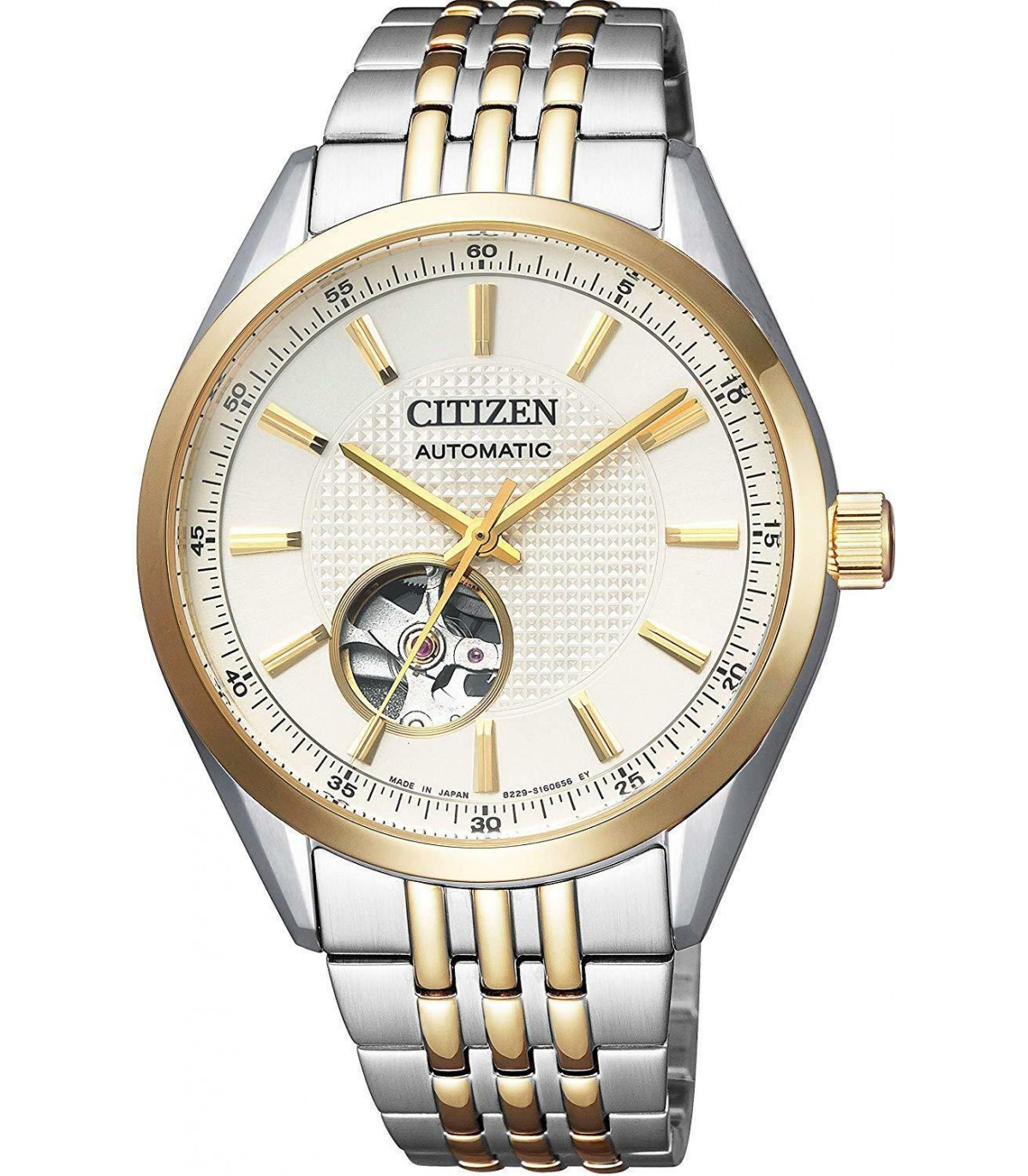 reloj automático hombre Citizen Classic NH9114-81P JDM beige 40mm JAPAN MADE cristal de Zafiro