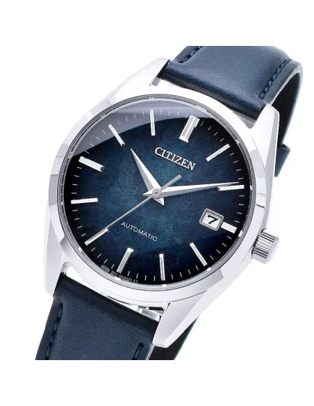 Citizen NB1060-12L JDM 38.2MM Japan Traditional Silver Foil Lacquer Sapphire crystal double curvature anti-reflective 100m WR le