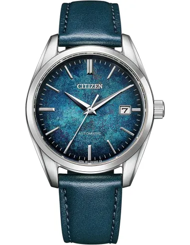 Citizen NB1060-12L JDM 38.2MM Japan Traditional Silver Foil Lacquer Sapphire crystal double curvature anti-reflective 100m WR le