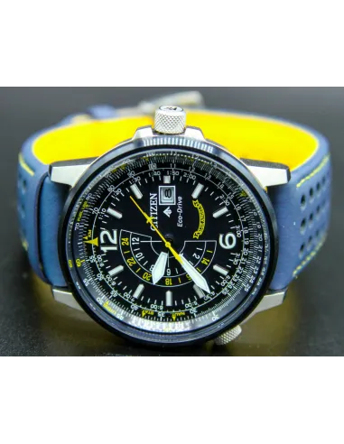 Reloj Aviador hombre Citizen Promaster Nighthawk Blue Angels BJ7007-02L dial azul 42mm correa de cuero 200m