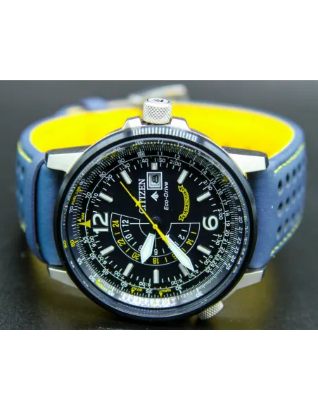 Reloj Aviador hombre Citizen Promaster Nighthawk Blue Angels BJ7007-02L dial azul 42mm correa de cuero 200m