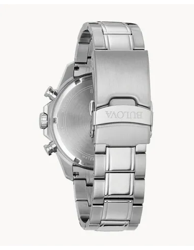 reloj deportivo hombre Bulova Marine Star 96B256 43mm dial azul 100m WR correa de acero Cronógrafo