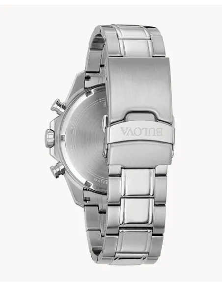 reloj deportivo hombre Bulova Marine Star 96B256 43mm dial azul 100m WR correa de acero Cronógrafo