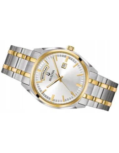 reloj hombre cuarzo Bulova 98C127 39mm dial blanco / plata 30m WR correa de acero