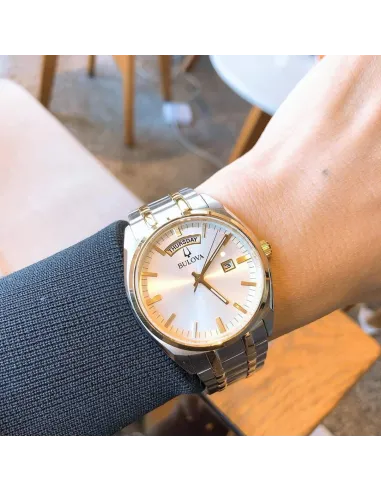 reloj hombre cuarzo Bulova 98C127 39mm dial blanco / plata 30m WR correa de acero
