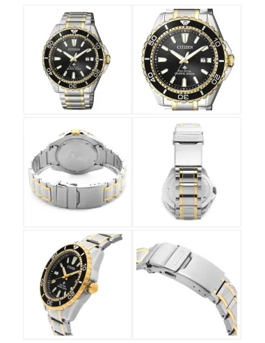 Reloj deportivo hombre Citizen Ecodrive Promaster Marine Drive BN0194-57E ST 44.5mm dial negro