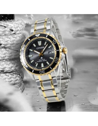 Reloj deportivo hombre Citizen Ecodrive Promaster Marine Drive BN0194-57E ST 44.5mm dial negro