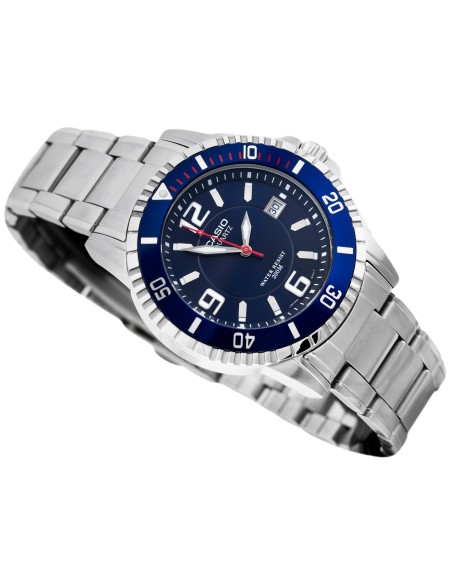 reloj de buceo hombre Casio MTD-1053D-2A dial azul correa acero 200m water resist
