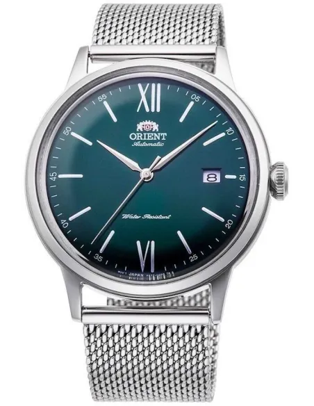 reloj automático hombre Orient Bambino RA-AC0018E dial verde 40.5mm correa acero malla (admite cuerda manual)