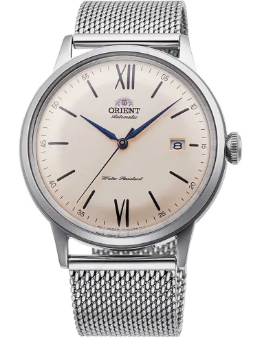 copy of reloj automático hombre Orient Bambino RA-AC0019L dial azul 40.5mm correa acero malla (admite cuerda manual)