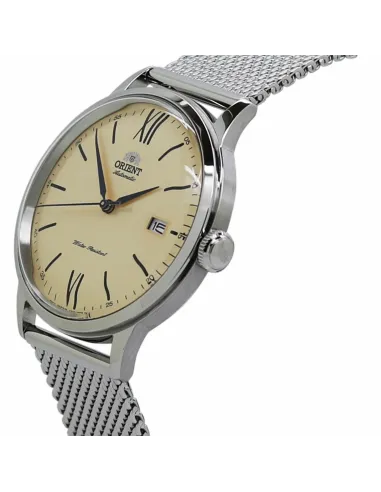copy of reloj automático hombre Orient Bambino RA-AC0019L dial azul 40.5mm correa acero malla (admite cuerda manual)