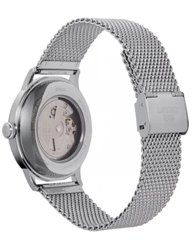 copy of reloj automático hombre Orient Bambino RA-AC0019L dial azul 40.5mm correa acero malla (admite cuerda manual)