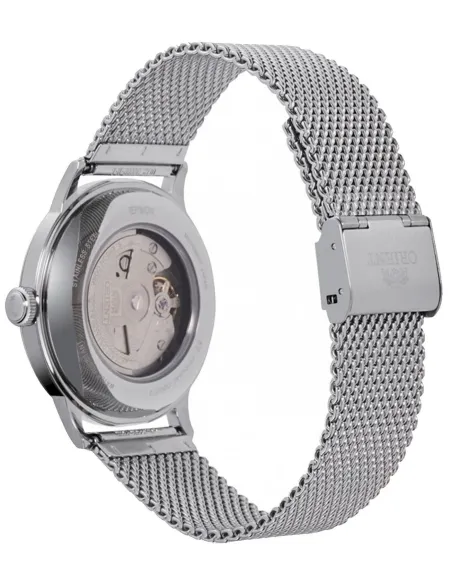 copy of reloj automático hombre Orient Bambino RA-AC0019L dial azul 40.5mm correa acero malla (admite cuerda manual)