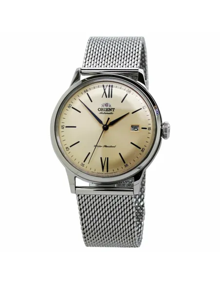 reloj automático hombre Orient Bambino RA-AC0020G dial beige 40.5mm correa acero malla (admite cuerda manual)