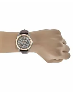 reloj automático hombre Bulova Sutton Skeleton 98A165 43mm Oro Rosa 100m WR correa de cuero 2