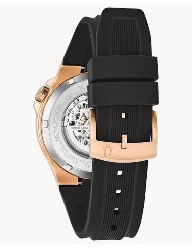 reloj automático hombre Bulova Maquina Skeleton 98A177 46mm Cristal de Zafiro Oro Rosa 100m